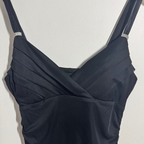 Scarlett Nite Dress Juniors 8 Black Blink Strap Midi Asym Hem Whimsygoth Witchy - Picture 4 of 11